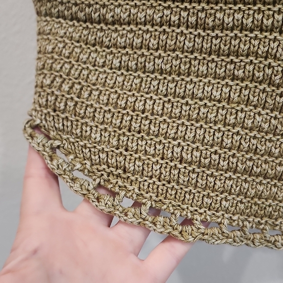 American Eagle Outfitters Olive Green Crochet Crop Top - Picture 6 of 8